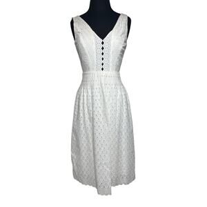 Gianni Bini Venda Dress Sleeveless Eyelet Lace Wedding Bridal Ivory White Size 0